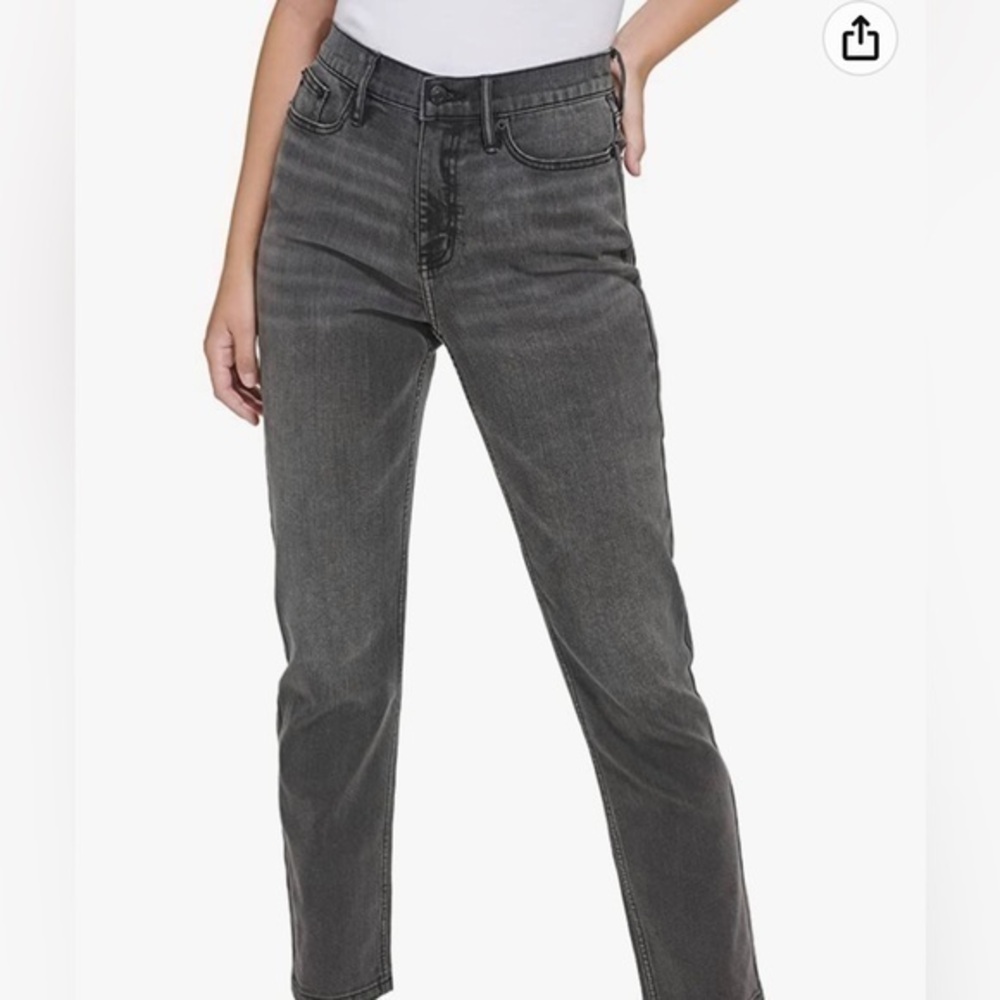 Calvin Klein faded black stretch straight leg jeans size 29